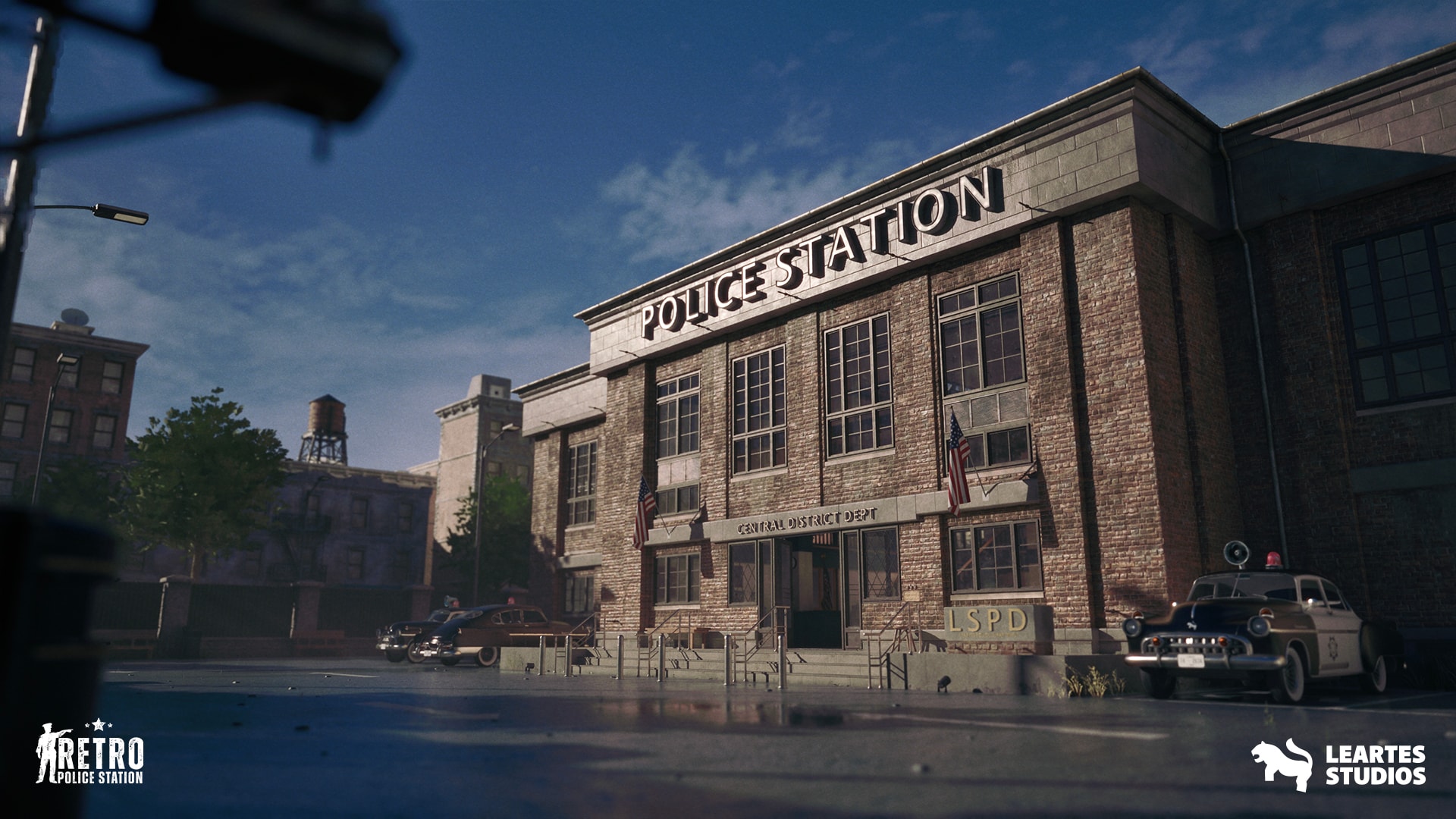 Retro Police Station Environment ( Interior + Exterior , Modular ) + ULAT