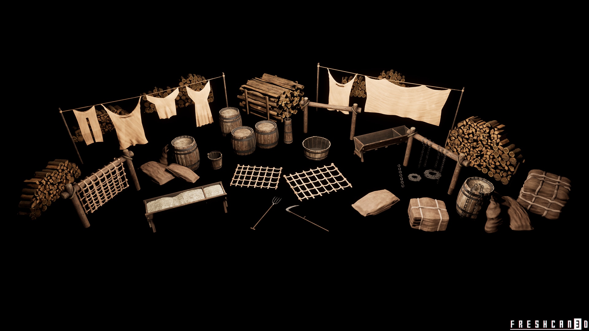 Medieval Village Props Package