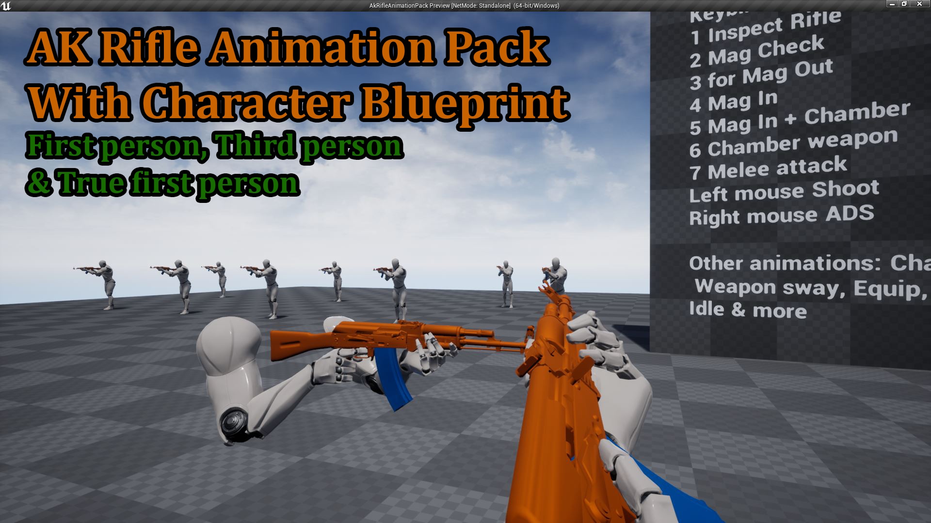 AK Rifle Character Animation Pack First Third Person