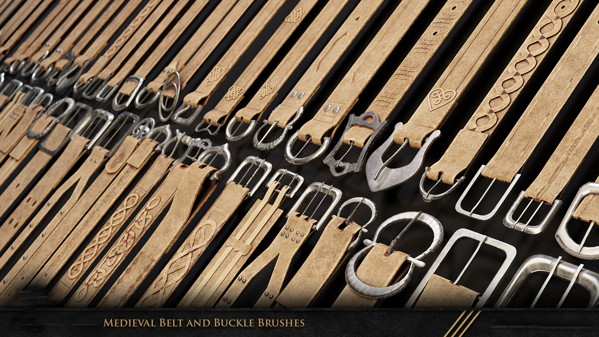 Zbrush | 108 Medieval Belt And Buckle Brushes