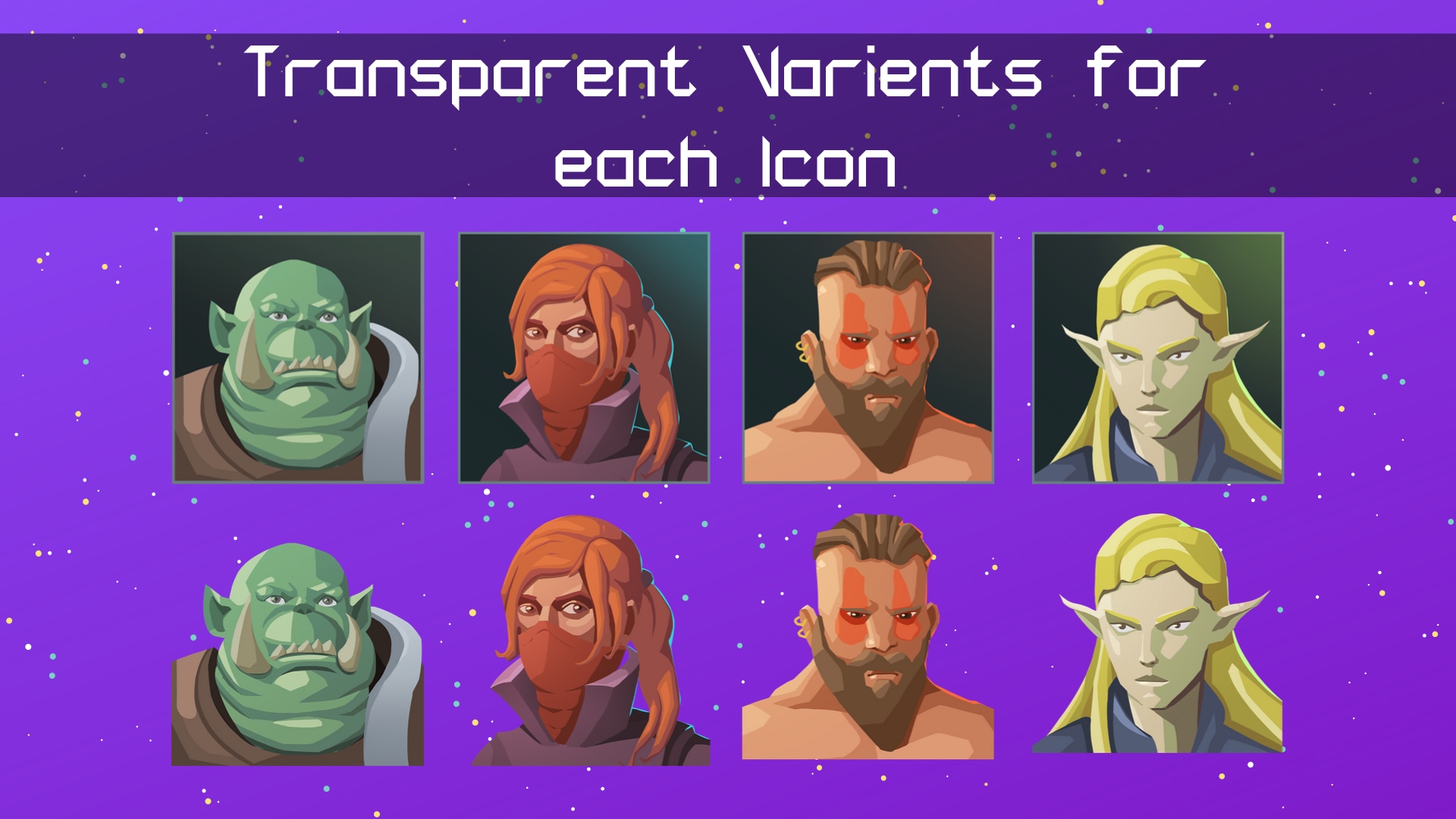 Hand Painted Character atar Icons Fantasy