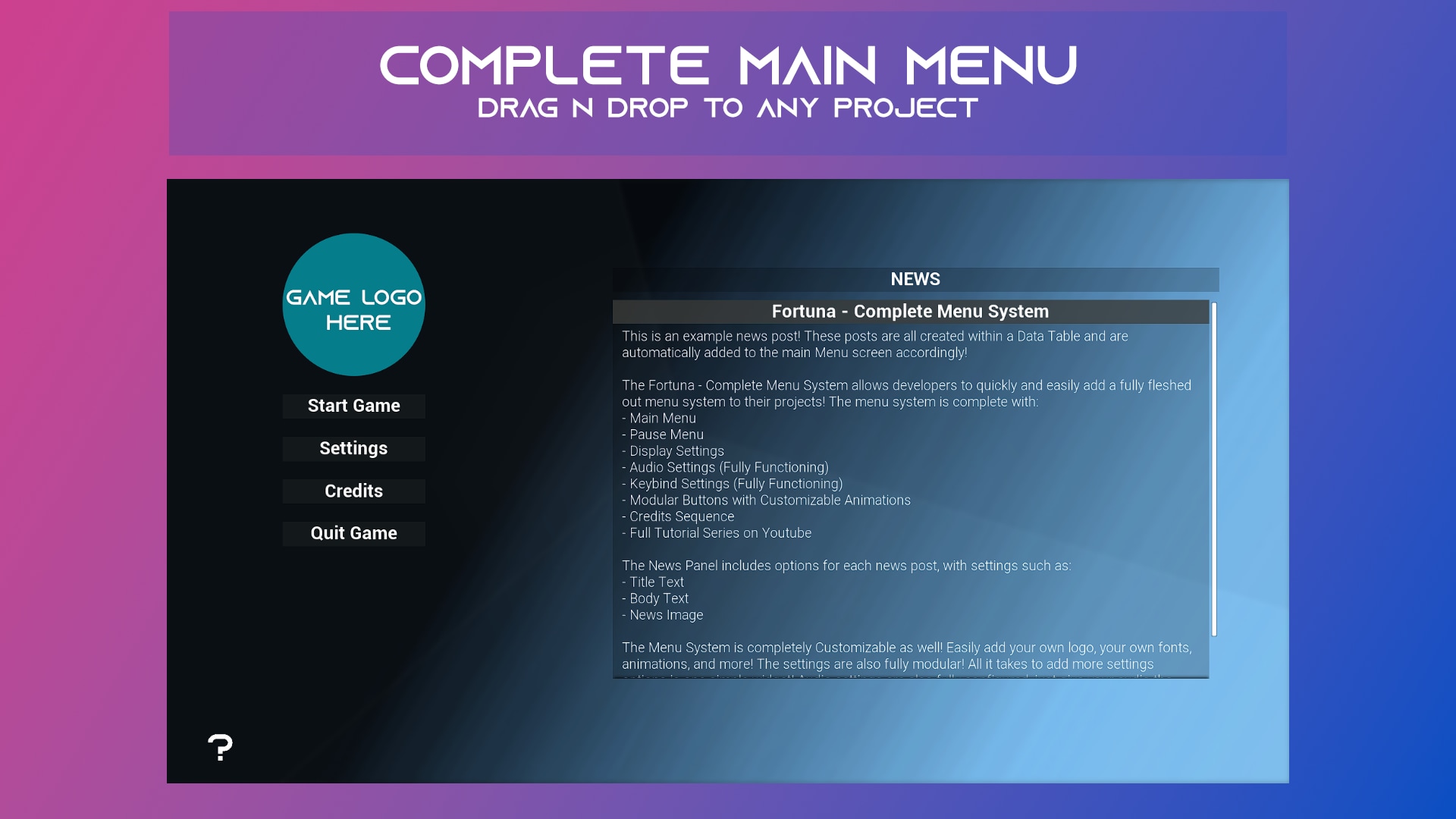 Fortuna Ultimate Menu System