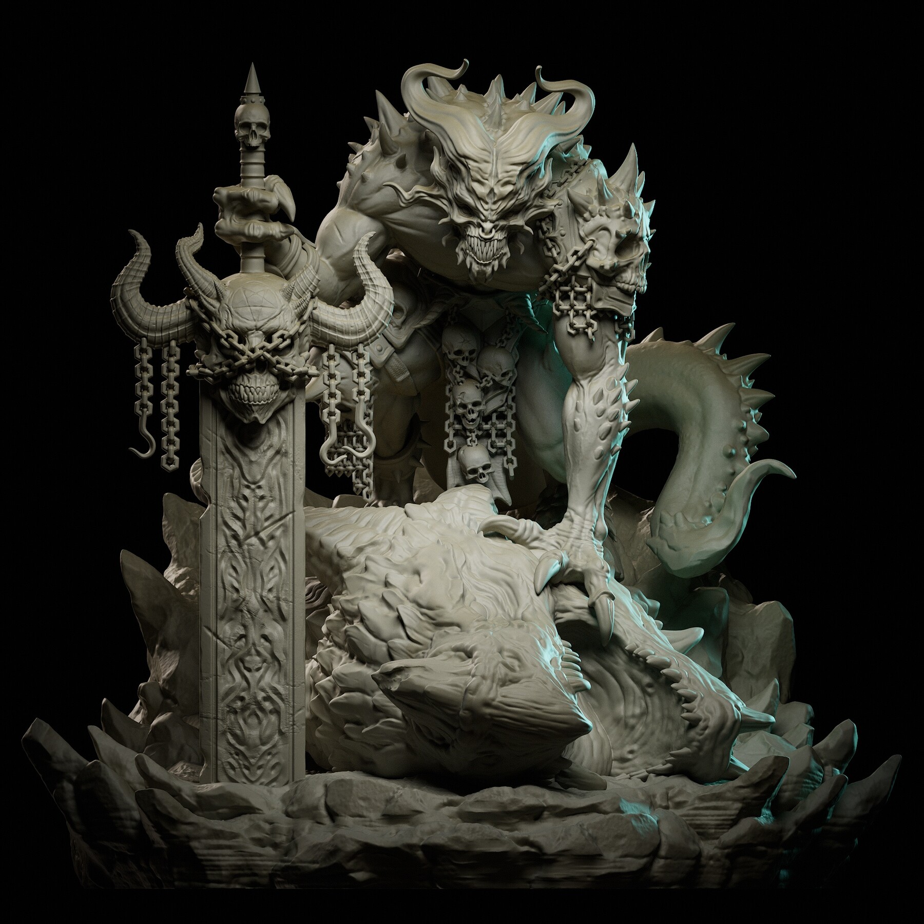 Dorgaath The Dragon Hunter - 75mm Miniature STL