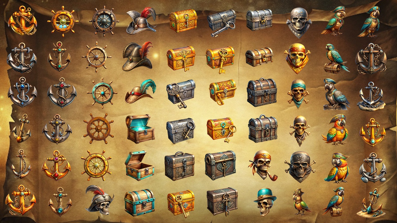 210 Medieval Item Icons Pirates 2D Game Assets