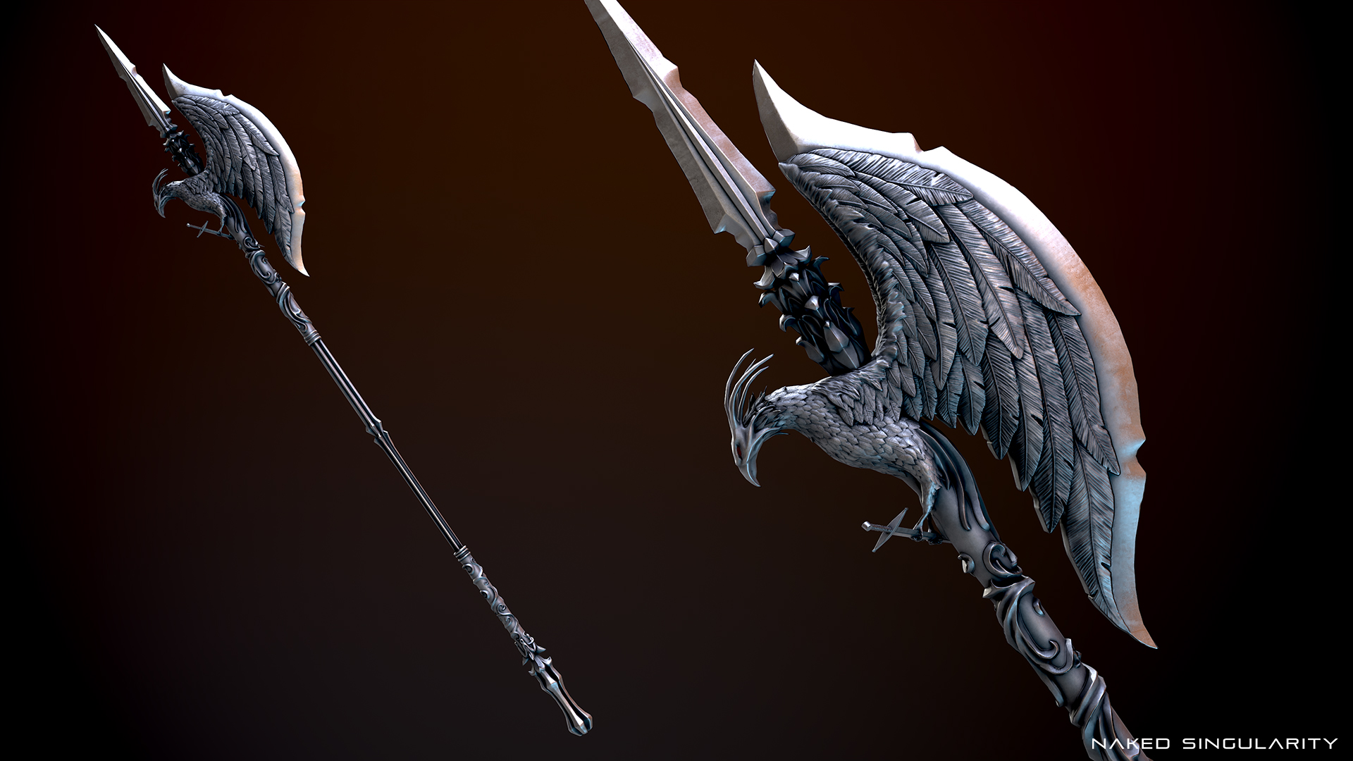 Dark Fantasy Halberd - Polearm