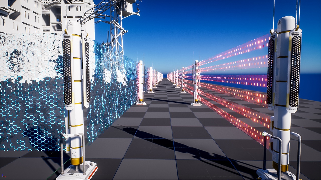 Stylized materials shield and portal