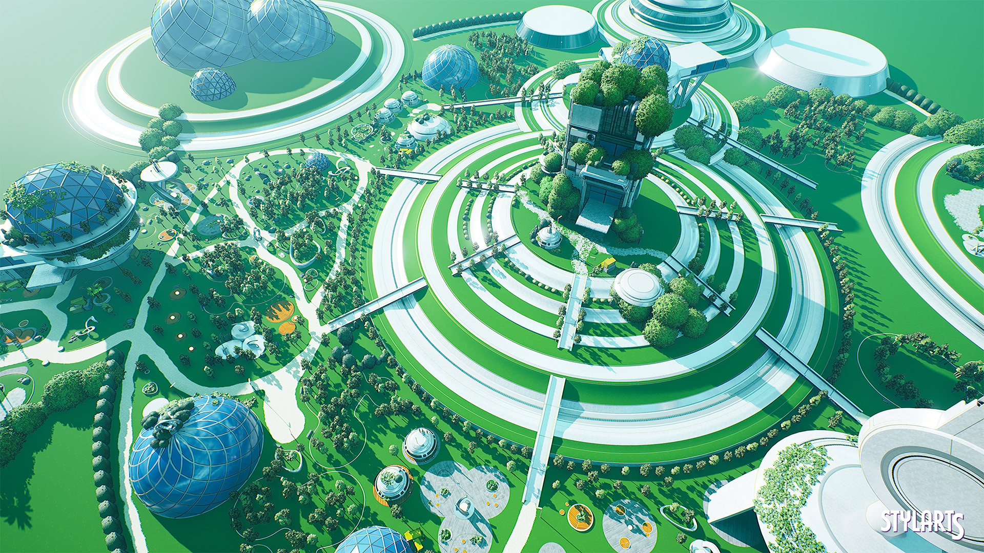 Stylized Solarpunk City