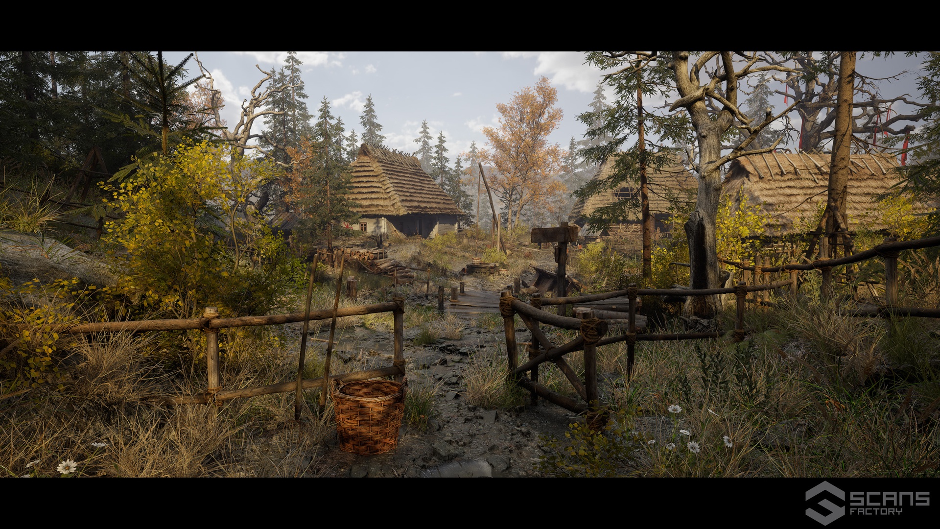 Medieval Village - Slavic Huts environment