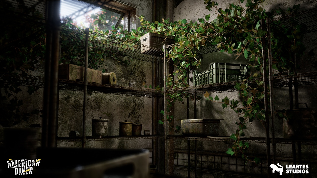 Post-Apo American Diner Environment (Exterior + Interior , Restaurant Diners )