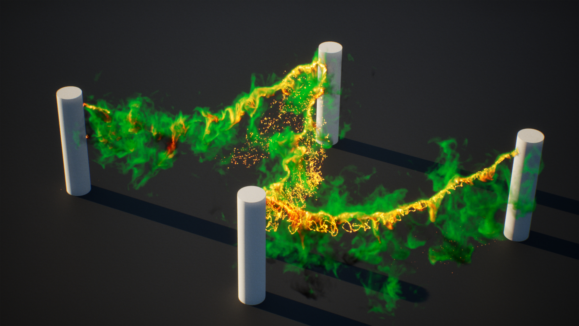 Smoke and Fire Spline Niagara Fluids 