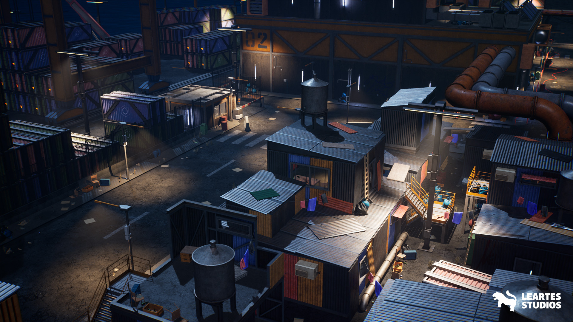 Cyberpunk Port City Environment ( Cyberpunk Port City Cyber Cyperpunk Port 3D )