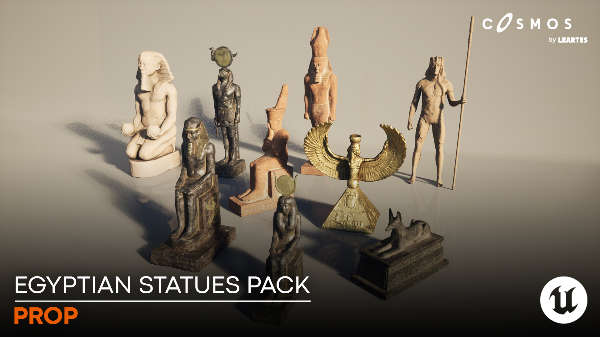 Egyptian Statues Pack ( Egyptian Statues Old Egypt Sculpt Ancient Old 3D Art )