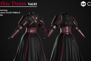 Artstation-Gothic Dress Vol.01 – MD/CLO3D projects + OBJ C5295