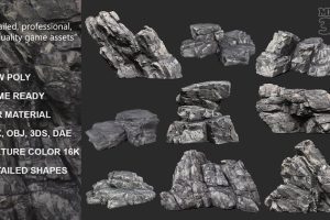 Artstation-Gray Rock Formation 221107 – Ultra HD 16K Texture   C5297