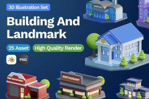 UI8-3D Building and Landmarks Illustration    U2063