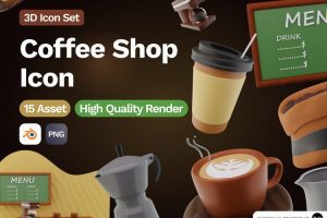 UI8-3D Coffee Shop Icon   U2047