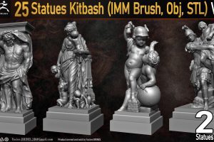 Artstation-25 Statues Kitbash (IMM Brush, Obj, STL) Vol 01 C10
