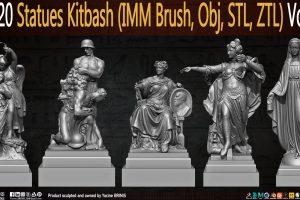 Artstation-20 Statues Kitbash (IMM Brushes, Obj, STL, ZTL) Vol 03 C11