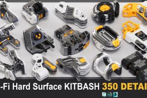 Artstation Sci-Fi Hard Surface KITBASH 350 DETAILS C13