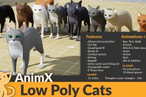 Unreal Engine – AnimX: Low Poly Cats UE122