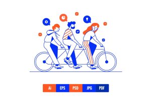 ui8-Modern Flat Line Business illustrations  U2015
