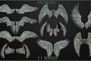 Artstation-11 Wings 3D model ZTL,OBJ,STL C7
