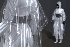 Artstation-Woman urban outfit / raincoat. Clo3d, Marvelous designer project + OBJ C5300