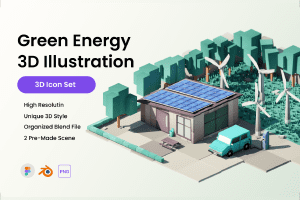 UI8 – Green Energy 3D Illustration U1067