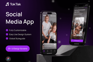 UI8 – TokTak – Social Media App UI KIT U1095