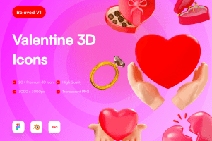 UI8 – Valentine 3D Icons U1099