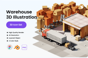 UI8 – Warehouse 3D Illustration U1100