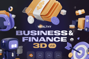 UI8 – Wealthy – Business & Finance 3D Icon Set U1101