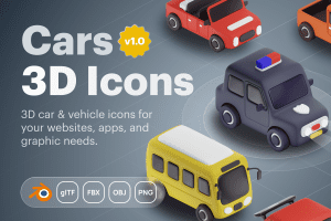 UI8 – Carly – Car & Vehicle 3D Icon Set U1118