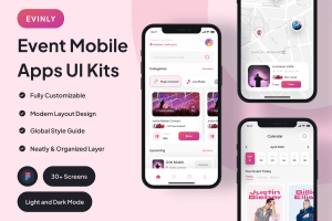 UI8 – Evinly – Event Mobile Apps UI Kits U1138