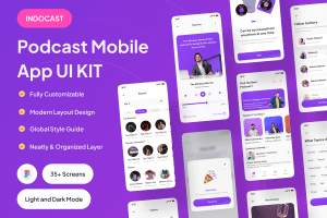 UI8 – INDOCAST – Podcast Mobile App UI Kit U1146