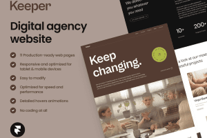 UI8 – Keeper – Digital agency website for Framer U1149