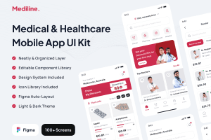 UI8 – Mediline – Medical & Healthcare App UI Kit U1155