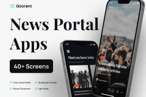 UI8 – Qoorant – News Portal Mobile Apps UI Kit U1167