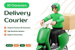 UI8 – Delivery Courier 3D Character Illustration U1044