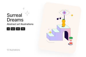 UI8 – Surreal Dreams illustration set U1091