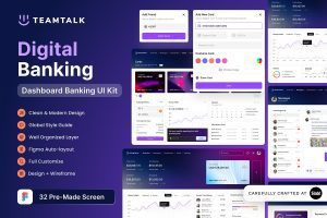 UI8 – Teamtalk – Digital Banking Dashboard Ui Kit U1092