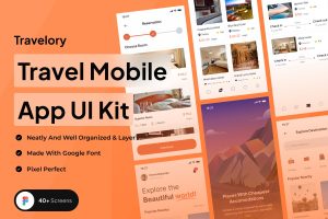 UI8 – Travelory – Travel Mobile App UI Kit U1096
