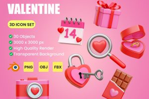 UI8 – Valentine 3D Icon Illustrations U1097