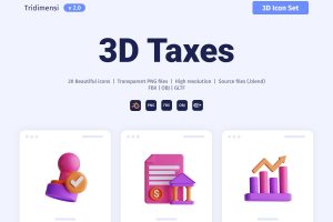 UI8 – 3D Taxes Icon Set U1110