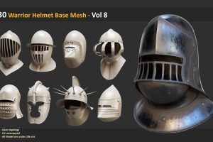 Artstation – 30 Warrior Helmet Base Mesh – Vol 8 C5415