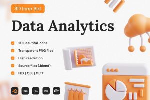 UI8 – Data Analytics 3D Icon Set U1127