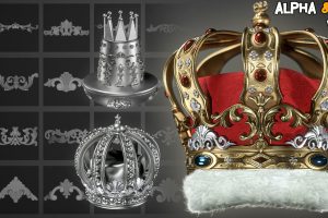 Artstation – 20 Crown Low Poly + 40 Crowns Ornament Brush – VOL 3    C5419