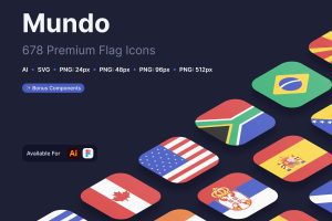 UI8 – Mundo — Premium Flags Icon Set U1157