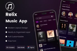 UI8 – Relix Figma – Music App UI Kit Figma U1171