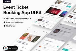 UI8 – Ticketin – Event Ticket Booking App UI Kit U1178